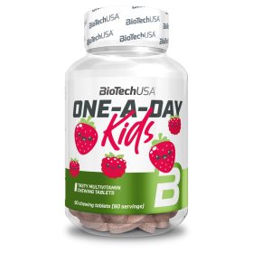 Biotech one a day kids eper-málna rágótabletta 90 db