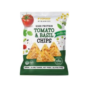   Popcrop pyramids gluténmentes snack paradicsom-bazsalikom ízű protein chips 60 g