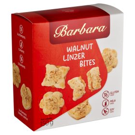   Barbara gluténmentes dióval szórt, kajszibarackízzel töltött linzer omlós teasütemény 150 g