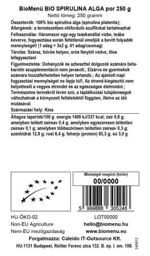 BioMenü BIO SPIRULINA ALGA por 125 g