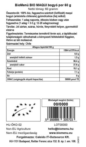 BioMenü BIO MAQUI bogyó por 60 g