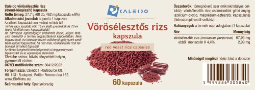 Caleido VÖRÖSÉLESZTŐS RIZS kapszula 60 db
