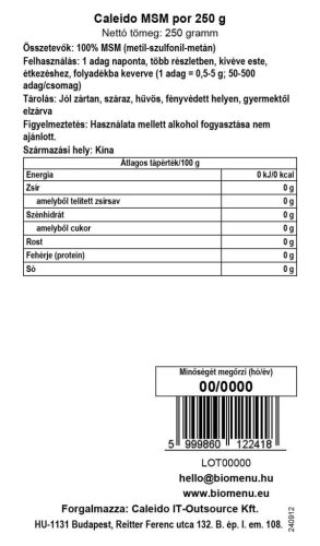 Caleido MSM por 250 g