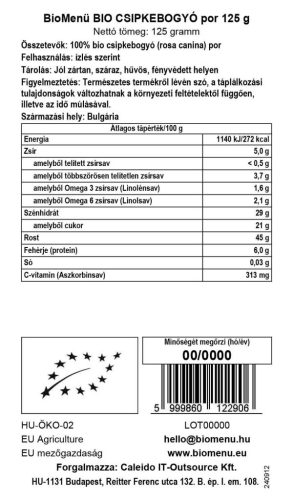 BioMenü BIO CSIPKEBOGYÓ por 125 g