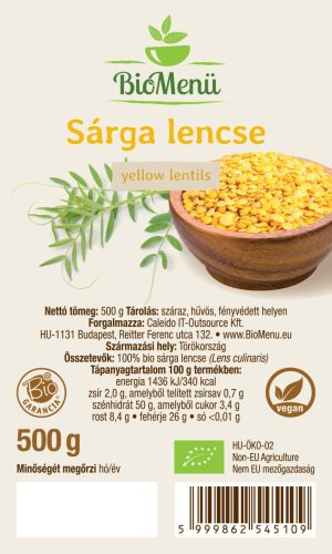 BioMenü BIO SÁRGA LENCSE 500 g