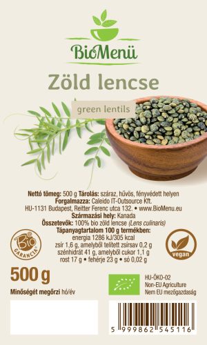 BioMenü BIO ZÖLD LENCSE 500 g