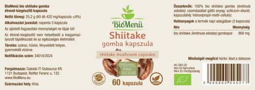BioMenü BIO SHIITAKE gomba kapszula 60 db