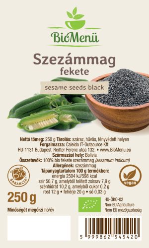 BioMenü BIO SZEZÁMMAG fekete 250 g