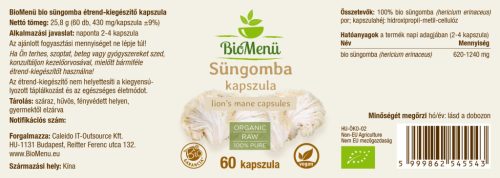BioMenü BIO SÜNGOMBA kapszula 60 db