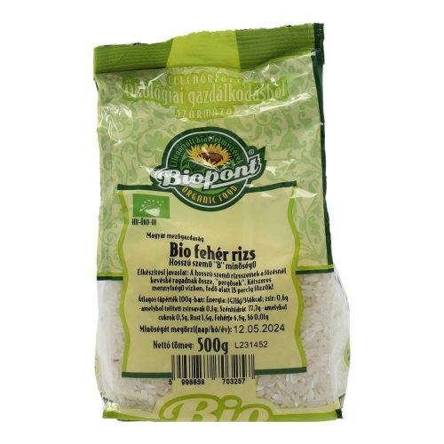 Biopont bio fehér rizs hosszúszemű 500 g