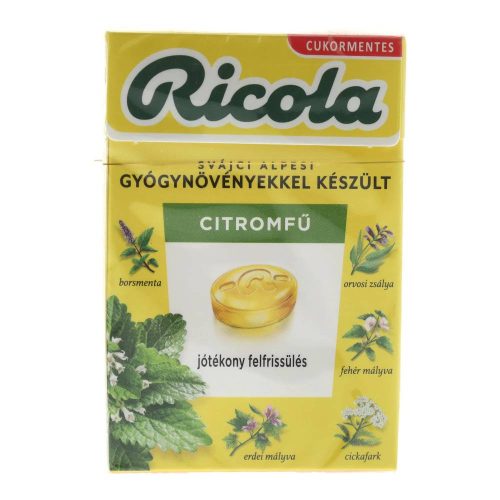 Ricola cukorka citromfű cukormentes