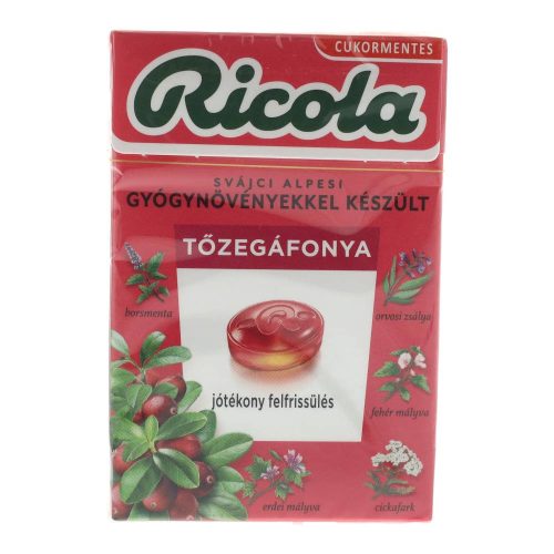 Ricola cukorka tőzegáfonya cukormentes