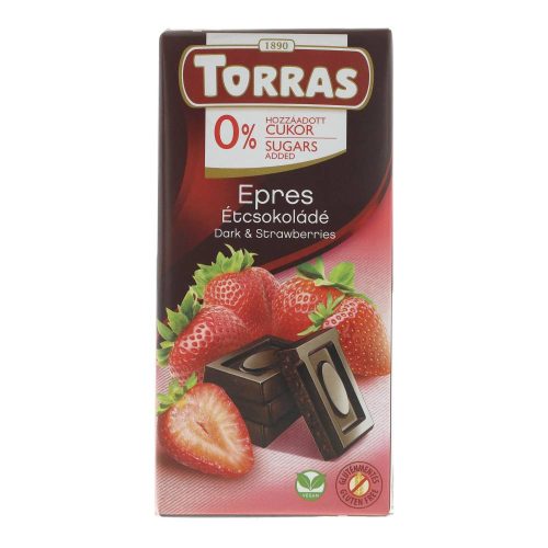 Torras étcsokoládé epres gltuénmentes, cukormentes