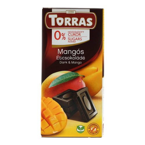 Torras étcsokoládé mangós gltuénmentes, cukormentes
