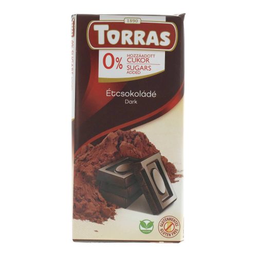 Torras étcsokoládé gltuénmentes, cukormentes