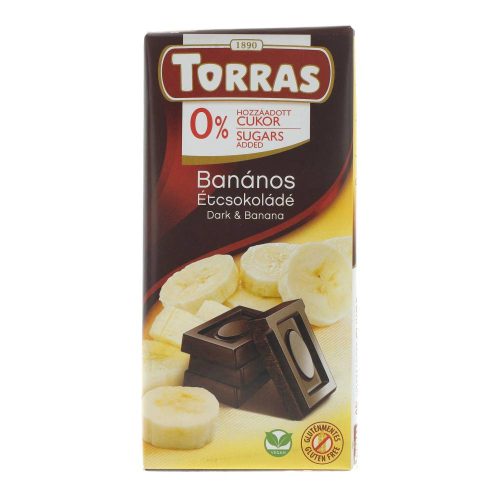 Torras étcsokoládé banános gltuénmentes, cukormentes