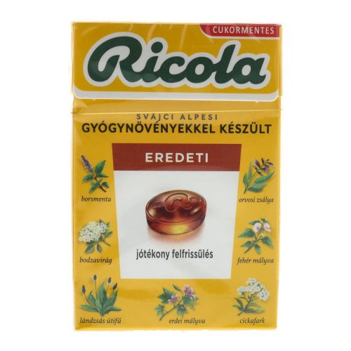 Ricola cukorka eredeti gyógynövény cukormentes
