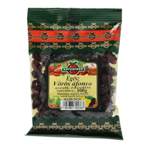 Naturfood aszalt vörösáfonya egész 100g