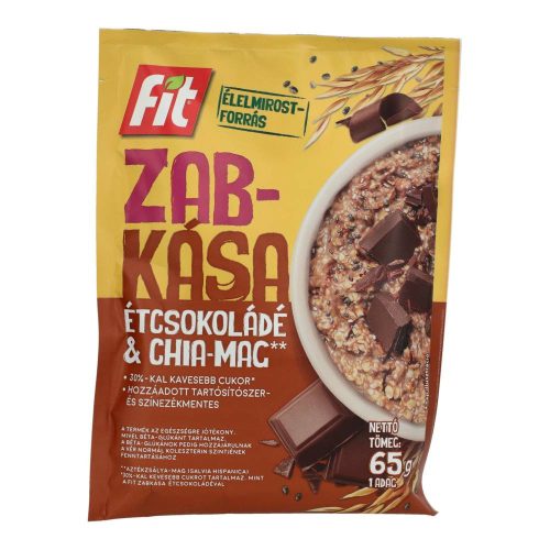 Fit zabkása étcsokokládé-chia mag