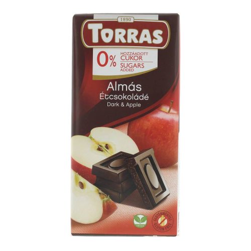 Torras étcsokoládé almás gltuénmentes, cukormentes