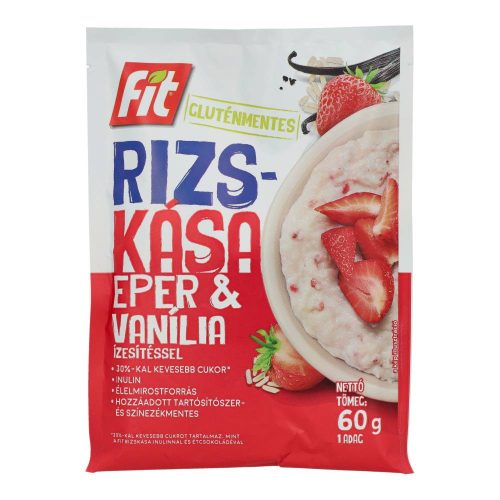 Fit rizskása eper-vanília gluténmentes