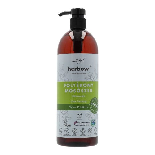 Herbow folyékony mosószer színes ruhákhoz – zöld tea illattal (1000 ml)