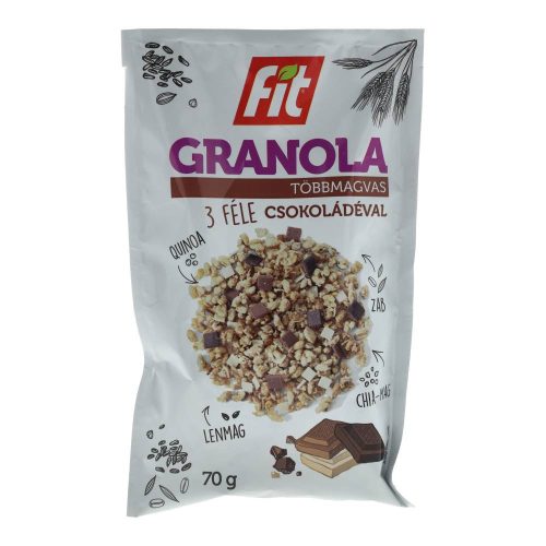 Fit reggeli granola 3 féle csokival 70g