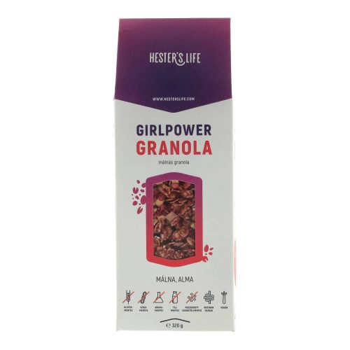 Hesters granola málnás 320g gluténmenteshozzáadott cukor nélkül