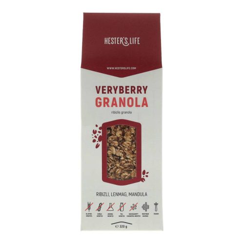 Hesters granola ribizlis 320g gluténmenteshozzáadott cukor nélkül