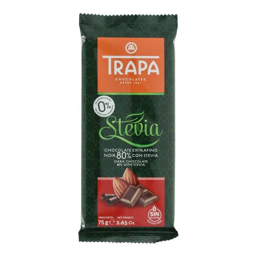 Trapa steviás étcsokoládé 80% kakaót.gluténmentes