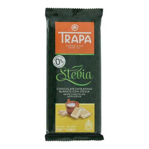 Trapa steviás fehércsokoládé gltuénmentes, cukormentes