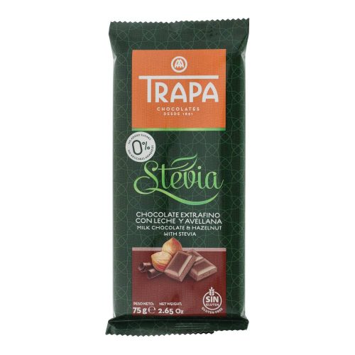 Trapa steviás tejcsokoládé mogyoróval gm