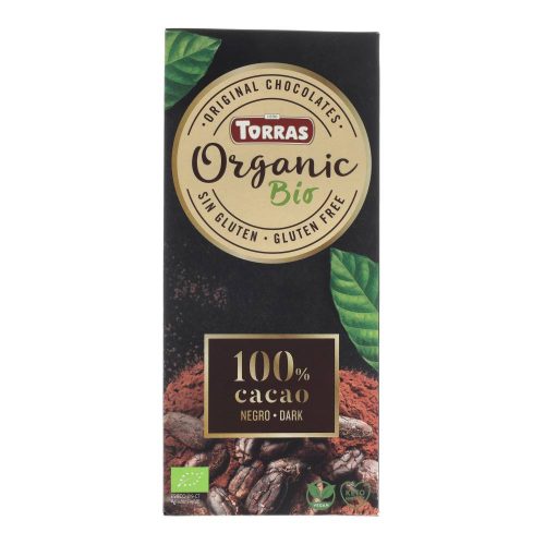 Torras bio étcsokoládé 100% kakaótart.