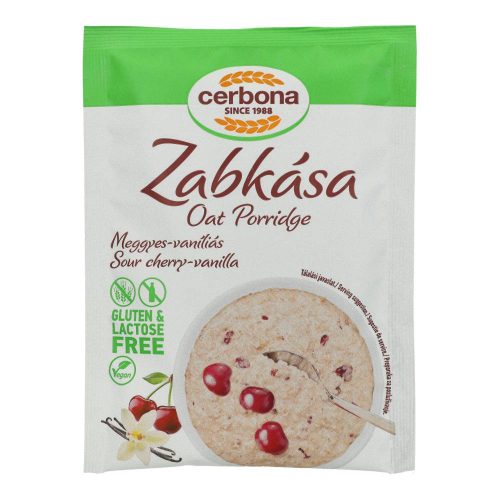 Cerbona zabkása meggy-vanília gluténmentes, laktózmentes 