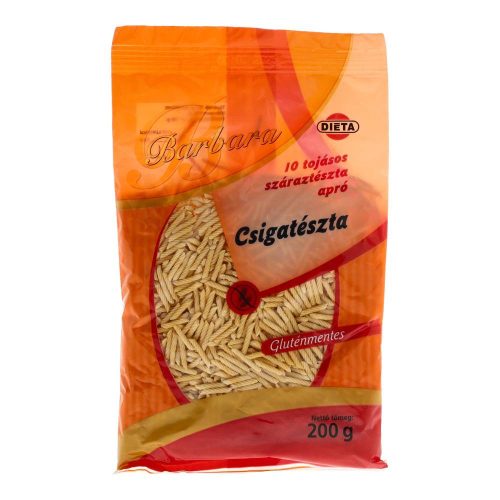 Barbara gluténmentestészta csigatészta