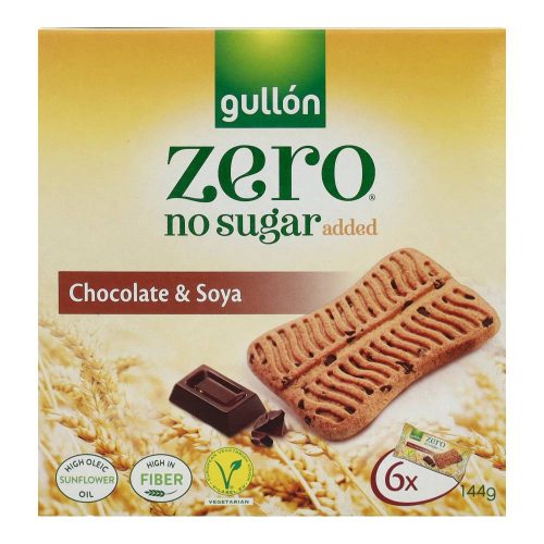 Gullón cukormentes Keksz snack csokis