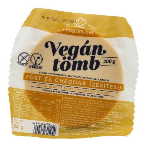 Veganchef vegán tömb füst és cheddar