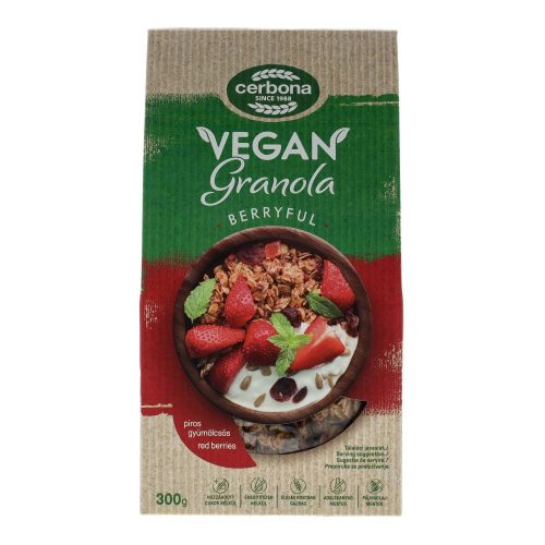Cerbona vegán granola piros gyümölcs