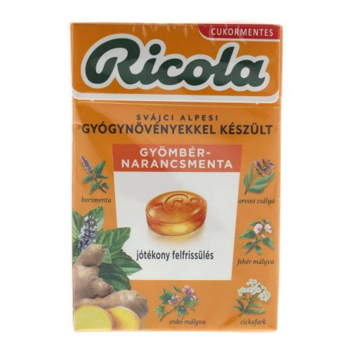 Ricola cukorka gyömbér-narancsmenta cukormentes