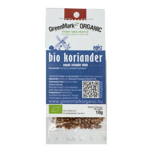 Greenmark bio koriander, egész 10g