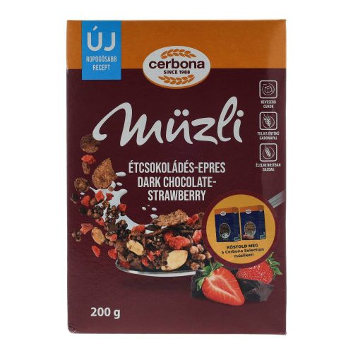 Cerbona müzli étcsokoládé-eper
