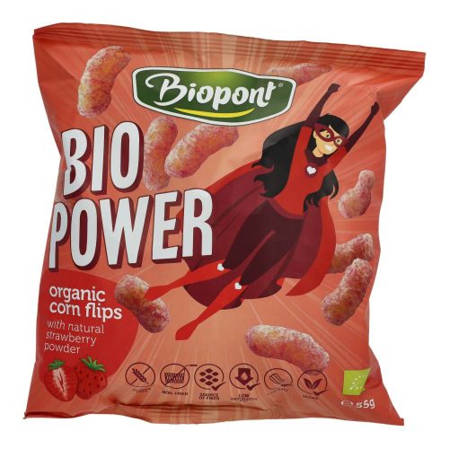 Biopont bio extrudált kukorica eperporral, gluténmentes