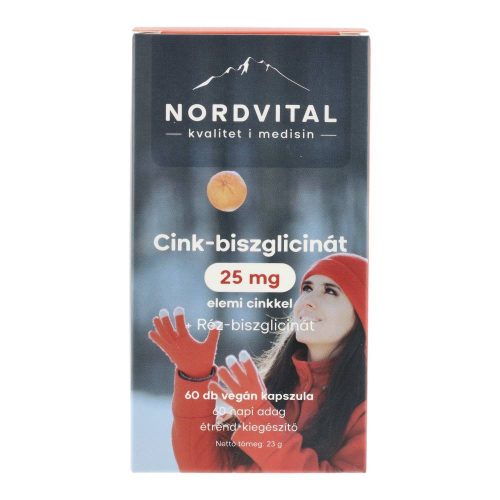 Nordvital cink-biszgl. Veg.kapszula 60 db