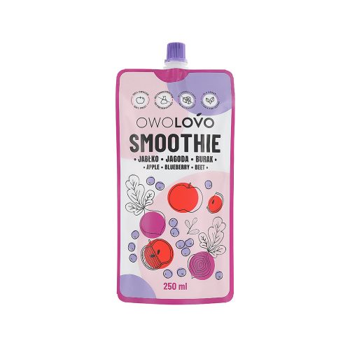 Owolovo smoothie alma-áfonya-cékla hozzáadott cukor nélkül