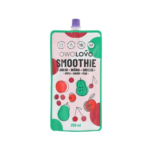 Owolovo smoothie alma-meggy-körte hozzáadott cukor nélkül