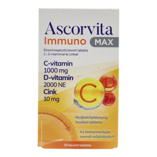 Ascorvita immuno max c-d tabletta 30 db