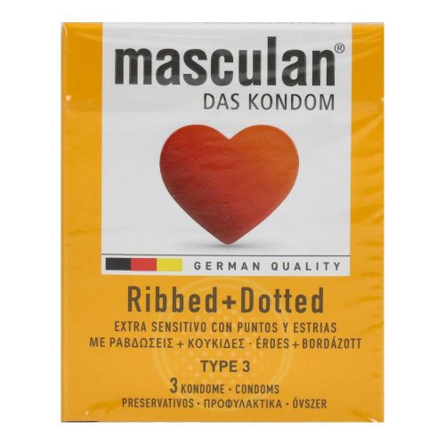 Masculan óvszer érdes-bordázott  3db