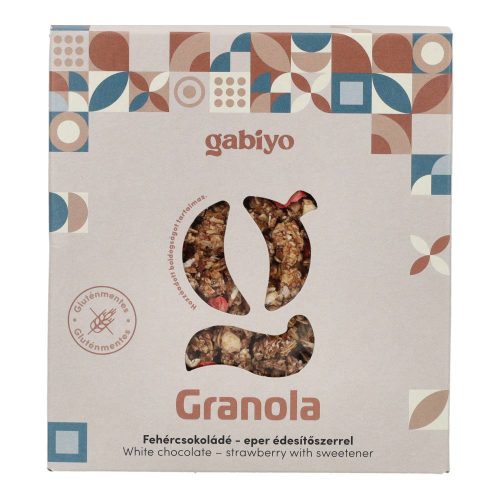 Gabiyo granola fehércsoki-eper gluténmentes hozzáadott cukor nélkül