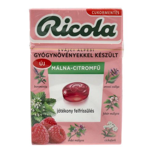 Ricola cukorka málna-citromfű cukormentes