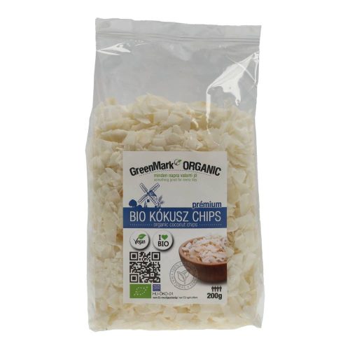 Greenmark bio kókusz chips hcukormentes 200g